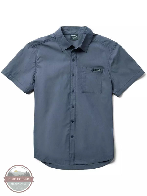 Wolverine W1209960 Grayson II Chambray Short Sleeve Button Down Shirt Blue Front View