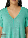 Wrangler 112327325 Slub Circle Hem Short Sleeve T-Shirt in Green Detail View