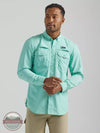 Wrangler 112331259 ATG Angler Long Sleeve Shirt in Ocean Front View