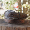 Ariat A1017202 Ostrich Textured Two Tone Leather Belt lifestyle image