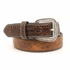 Ariat A1017202 Ostrich Textured Two Tone Leather Belt white background