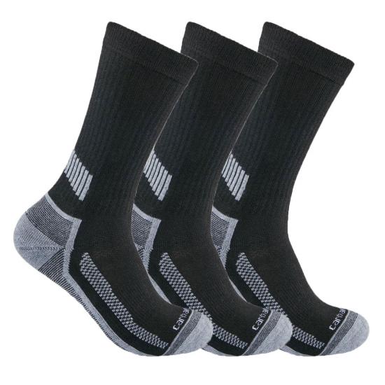 Carhartt SC4223M Force® Lightweight Crew Socks 3-Pack Black View