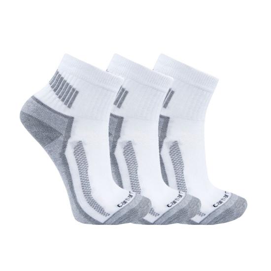 Carhartt SQ5283M Force® Midweight Quarter Socks 3-Pack White View