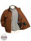 Wyoming Traders Chisum Concealed Carry Canvas Jacket chocolate open