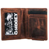 Hooey HFBF005-BR Austin Bi-Fold Money Clip Aztec Embossed in Brown Inside View