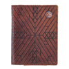 Hooey HFBF005-BR Austin Bi-Fold Money Clip Aztec Embossed in Brown Front View
