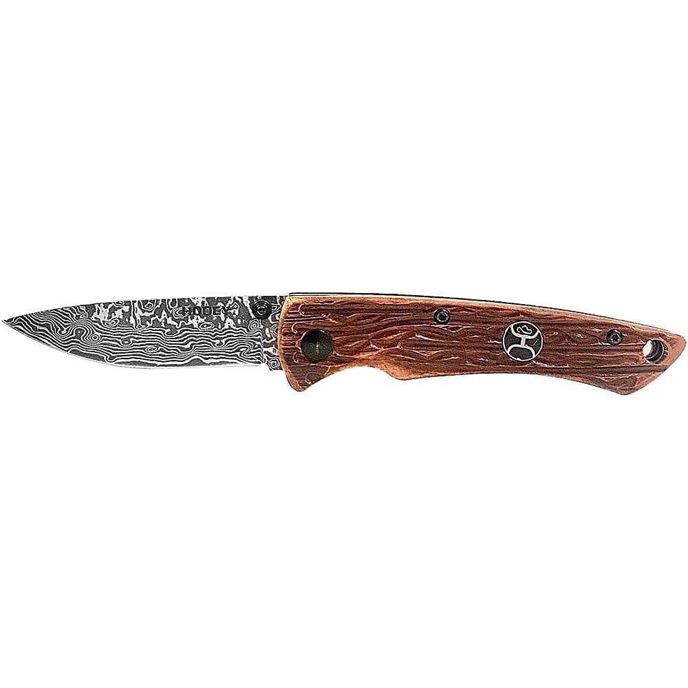 Hooey HK501 Caramel Jigged Bone Knife Open View