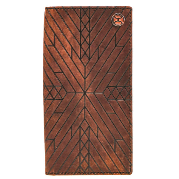 Hooey HW005-BR Brown Aztec Embossed Rodeo Wallet