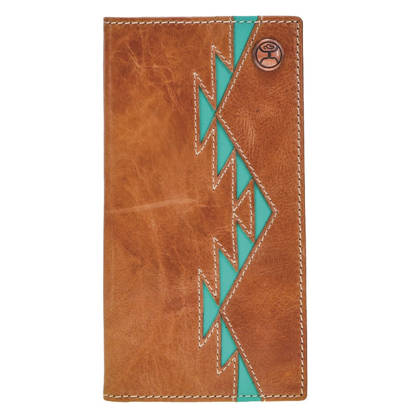 Hooey HW006-TNTQ Turquiose Aztec Inlay Rodeo Wallet