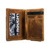 Hooey RFW004-BKBR Diamond Cutout Bi-Fold Money Clip with Hair on Leather Inside View