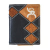 Hooey RFW004-BKBR Diamond Cutout Bi-Fold Money Clip with Hair on Leather Front View