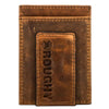 Hooey RMC005-TNBK Roughy Crazy Horse Money Clip With Leather Accent Pocket Clip View