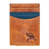 Hooey RMC005-TNBK Roughy Crazy Horse Money Clip With Leather Accent Pocket