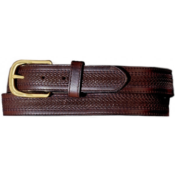 Leegin 29707 Men's Oil Tan Embossed w/Stitch Brown Belt