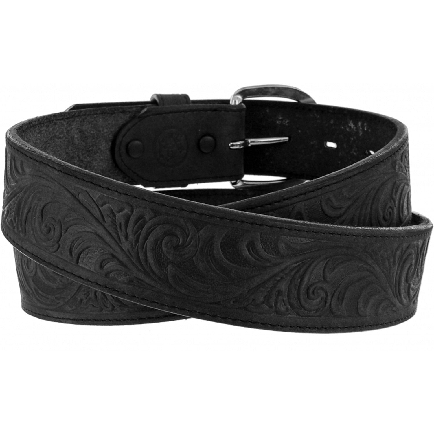 Leegin 53903 Justin Western Scroll Tooled Belt back view coil