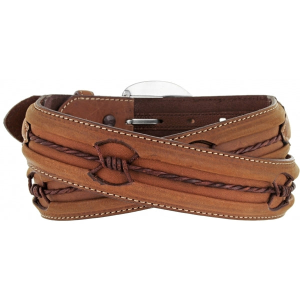 Justin C10817 Men's Fenced In Dark Brown Barbed Wire Belt