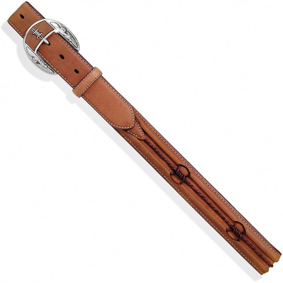 Justin C10817 Men's Fenced In Dark Brown Barbed Wire Belt