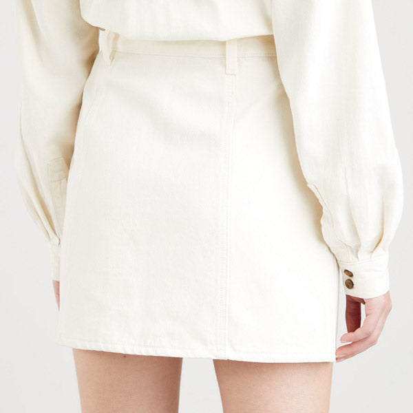 Levi's A0978 A Line Mini Skirt by Levi's off white back