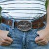 Montana Silversmiths A785S Whitetail Matched Pair Deer Flag Belt Buckle model