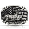 Montana Silversmiths A785S Whitetail Matched Pair Deer Flag Belt Buckle