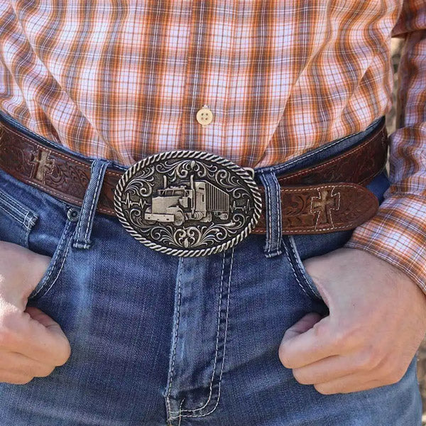Montana Silversmiths A863 Big Rig Semi Belt Buckle