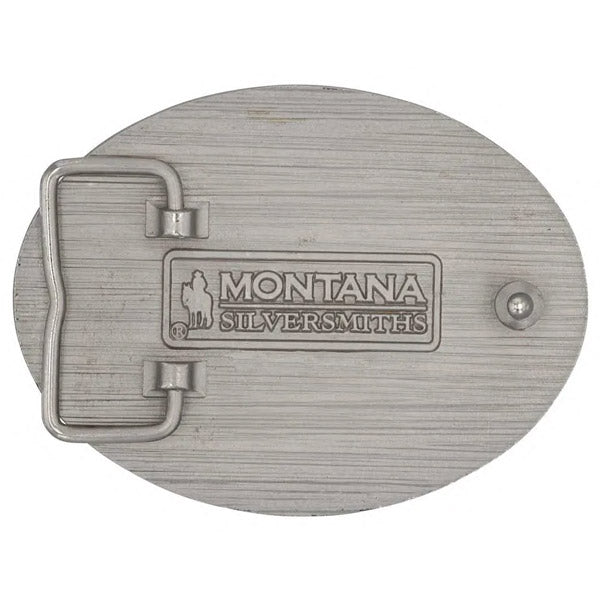 Montana Silversmiths A867 Since 1776 Oval Trimmed American Flag Attitude Belt Buckle back