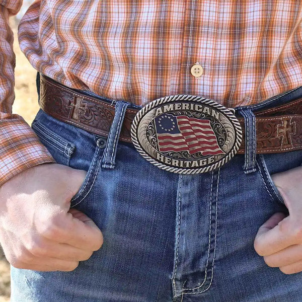 Montana Silversmiths A869 Betsy Sparkling Patriotic Flag Belt Buckle model