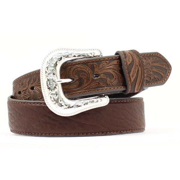 Nocona N2438902 Brown Bullhide Western Floral Tooled Belt