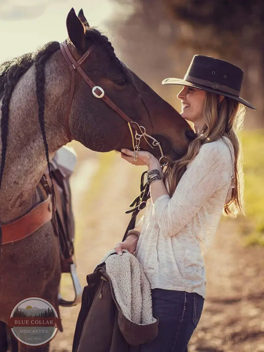 Outback Trading Co. 1480 BRN Kodiak Oilskin Brown Hat lifestyle image