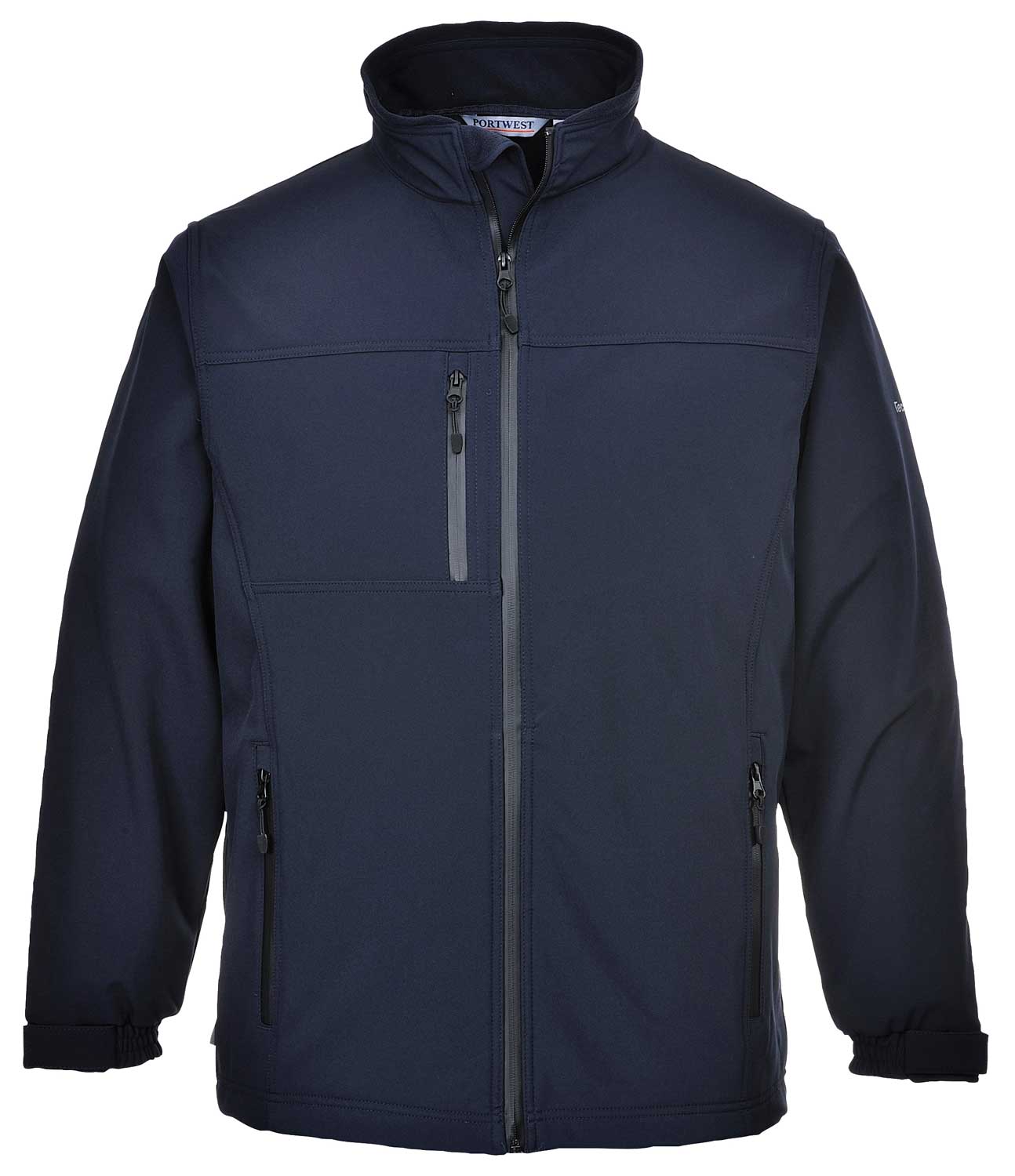 Portwest UTK50 Softshell Water Resistant Jacket Navy Blue Front