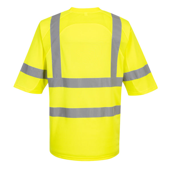 Portwest LLC S397 Class 3 Mesh Panel T-Shirt in Hi Vis Yellow