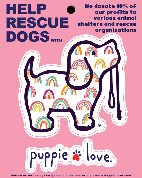 Puppie Love SPLD010 Rainbow Pup Decal