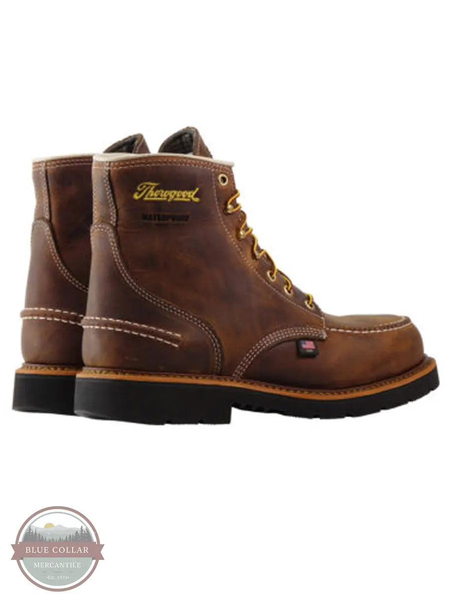 Thorogood 804-3696 1957 Series Waterproof Safety Toe 6 Inch Crazyhorse Moc Toe - Maxwear90™ back heel