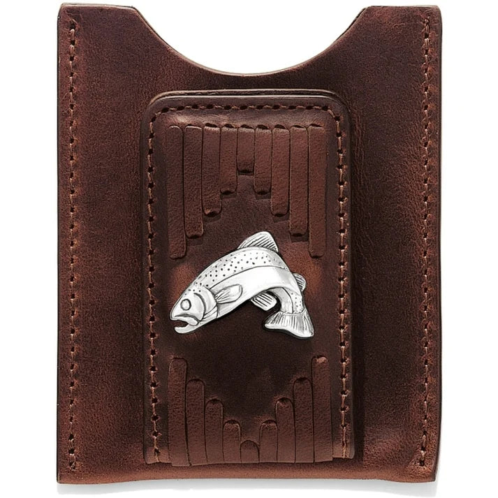 Brighton M1077 West Fork with a Trout Money Clip in Brown Front View