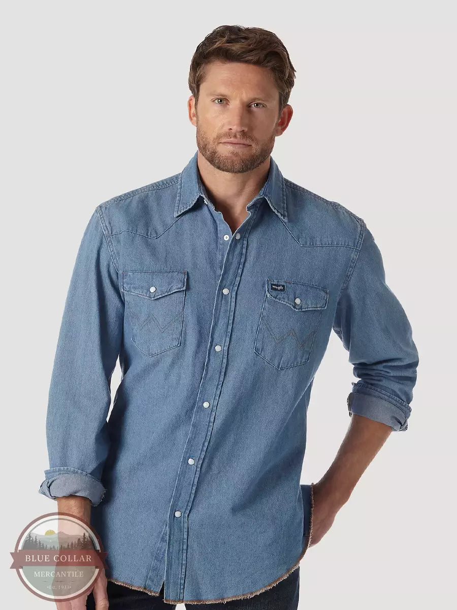 Wrangler blue 2025 jean shirts