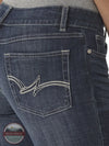 Wrangler 9MWZDO Mae Essential Boot Cut Jeans in Dark Wash back pocket
