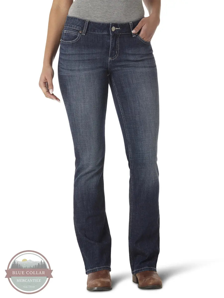 Wrangler 9MWZDO Mae Essential Boot Cut Jeans in Dark Wash front