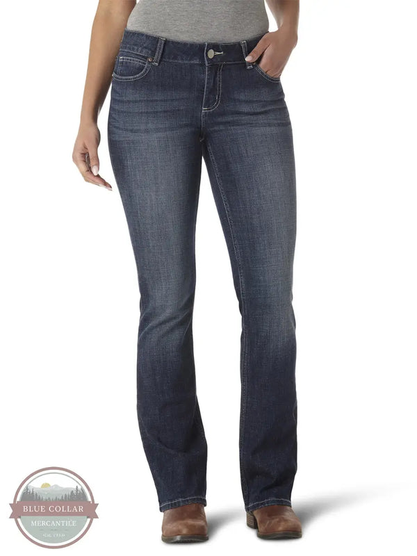 Wrangler 9MWZDO Mae Essential Boot Cut Jeans in Dark Wash front