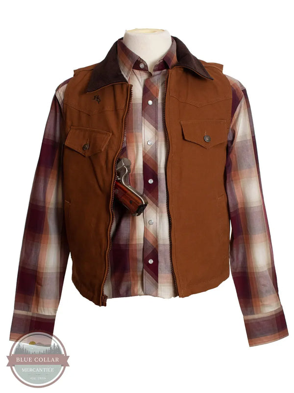 Wyoming Traders Cody Concealed Carry Vest with Collar front view