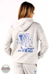 Simply Southern 0226-HD-ALICE-LTGRM Born To Be Wild Hoodie back imprint shown on model