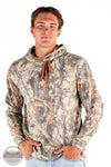 Simply Southern 0226-MN-HD-THRML-CAMO Camo Thermal Hoodie shown on model