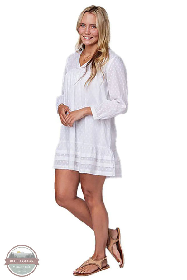 Roper 003-057-0592-4024 WH "Five Star" Collection Swiss Dot Long Sleeve Dress front view