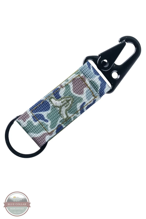 Versible's 100-554 Tap To Pray® Moss Camo Tactical Carabiner Keychain shown on white background