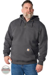 Carhartt 100617-026 Paxton Loose Fit Quarter Zip Hoodie with Rain Defender shown in Carbon Heather Grey