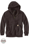 Carhartt 100617-EE7 Paxton Loose Fit Quarter Zip Hoodie with Rain Defender shown in Dark Clover Heather