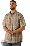 Ariat 10071544 Rebar Made Tough VentTEK DuraStretch Work Shirt in Pinecone front view