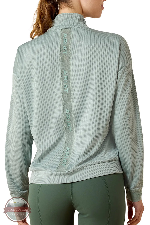 Ariat 10071807 Women's Breather Half Zip Pullover Sweatshirt in Green back of sweatshirt shown