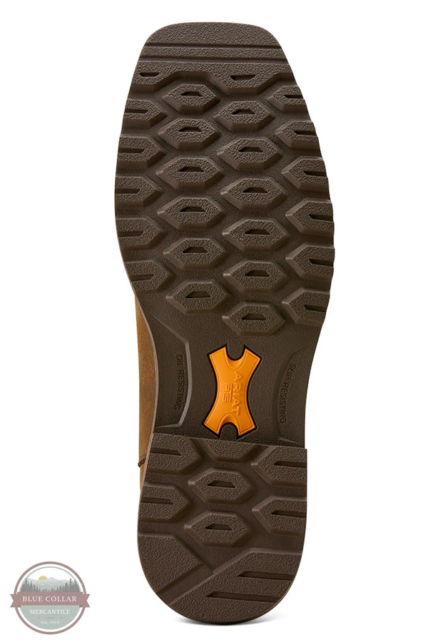 Ariat 10074284 Activator Chelsea Waterproof Steel Tow Work Boot in Rye Brown outer sole view