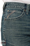 Ariat 10078954 Men's Slim Mike Taper Leg Jean in Kentucky Blue front pocket detail view