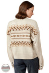 Ariat 10079254 Women's Lodge Sweater in Oatmeal Heather back of sweater shown on model